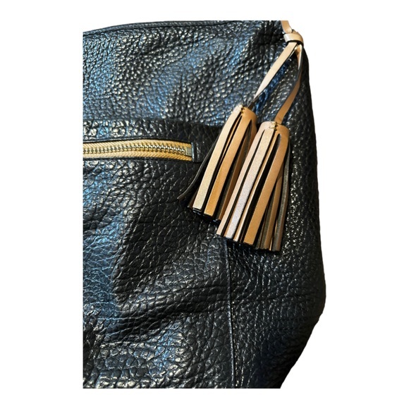 Coach Legacy Duffle Tassels Black Brown Pebble Leather Large Shoulder Handbag - Picture 2 of 5